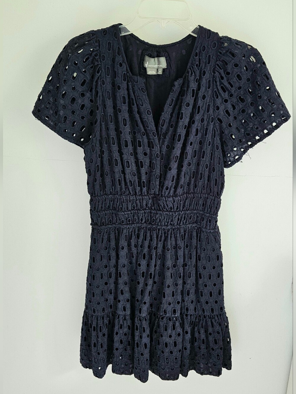 Anthropologie Navy Eyelet Somerset Mini Dress - Picture 2 of 6